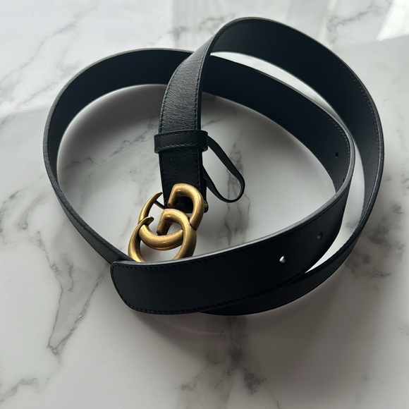 Gucci double GG smooth leather belt slim men's, still in stores. - Picture 3 of 3